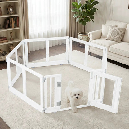 Clear Plastic Dog Playpen With Door 8 Panel