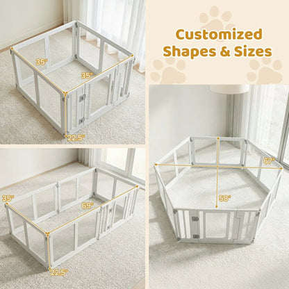 Clear Plastic Dog Playpen With Door 8 Panel
