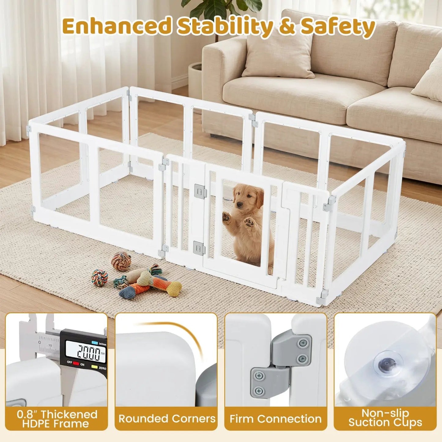 Clear Plastic Dog Playpen With Door 8 Panel