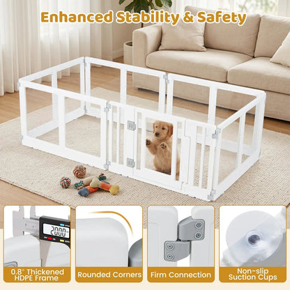 Clear Plastic Dog Playpen With Door 8 Panel
