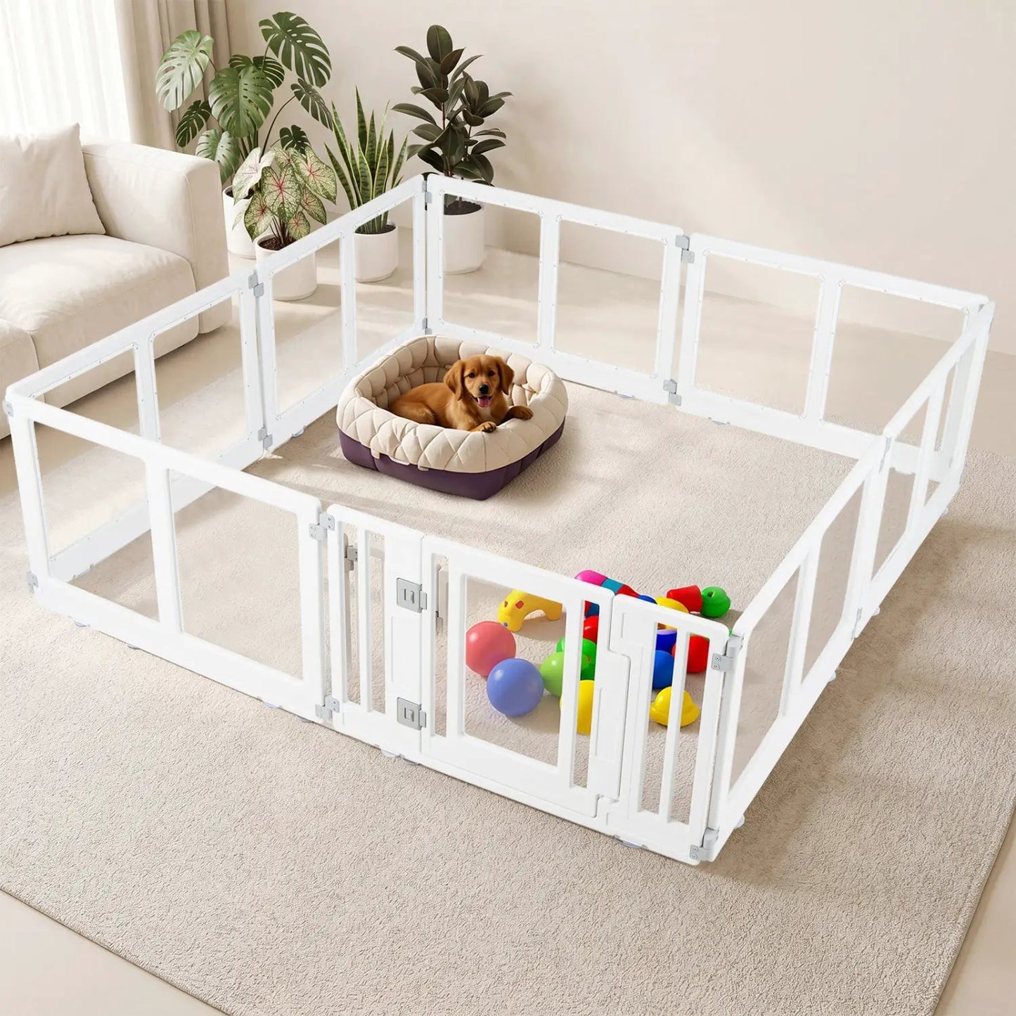 Clear Plastic Dog Playpen With Door 8 Panel