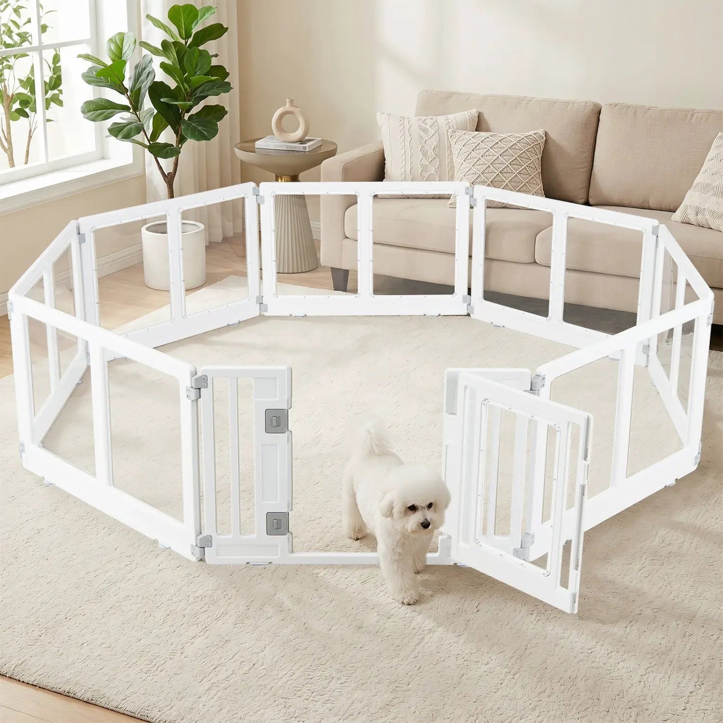Clear Plastic Dog Playpen With Door 8 Panel