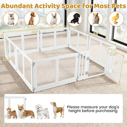 Clear Plastic Dog Playpen With Door 8 Panel