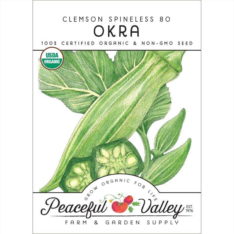 Clemson Spineless 80 Okra Seeds (Organic) - Tampa Home & Garden Store