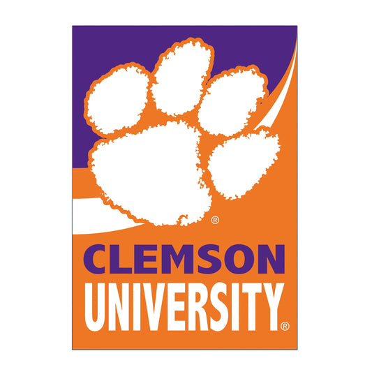 Clemson University Burlap Flag House Size - Tampa Home & Garden Store