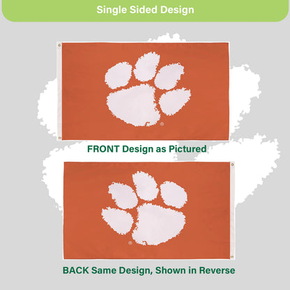 Clemson University Single Sided Estate Flag with 2 Grommets, 3'x5' - Tampa Home & Garden Store