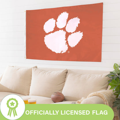 Clemson University Single Sided Estate Flag with 2 Grommets, 3'x5' - Tampa Home & Garden Store