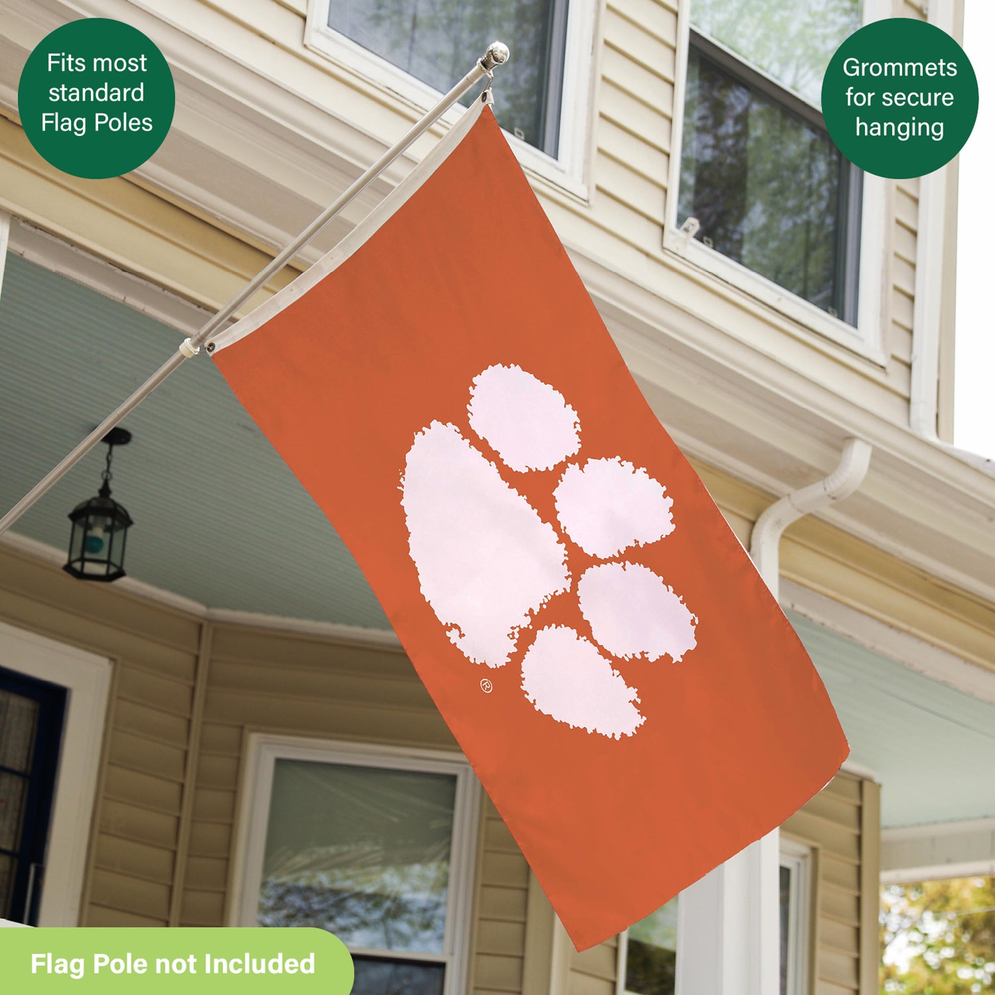 Clemson University Single Sided Estate Flag with 2 Grommets, 3'x5' - Tampa Home & Garden Store
