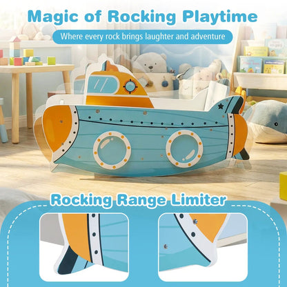 Wooden Submarine Rocking Climber with Propeller