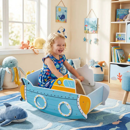 Wooden Submarine Rocking Climber with Propeller