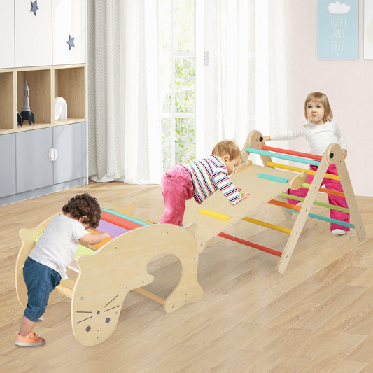 7-in-1 Indoor Climbing Toys for Toddlers with Reversible Ramp-Multicolor - Tampa Home & Garden Store