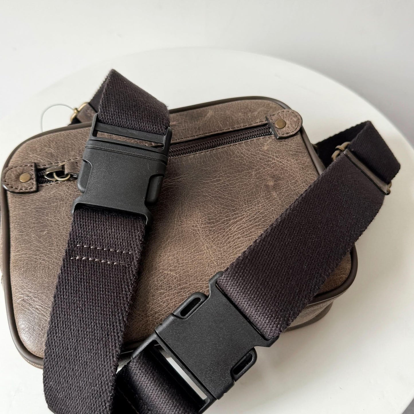 Sac banane en cuir pleine fleur Crazy Horse