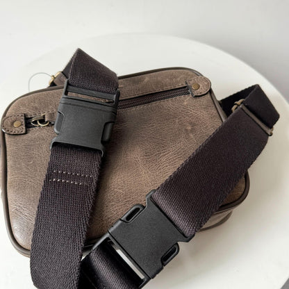 Sac banane en cuir pleine fleur Crazy Horse