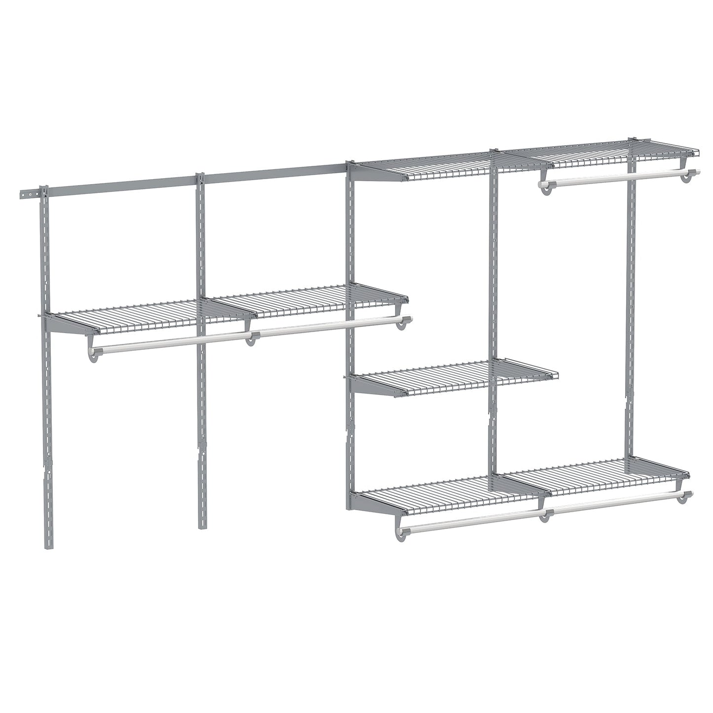 Closet System 4-8 FT Wall-Mounted Closet Shelves and Rod