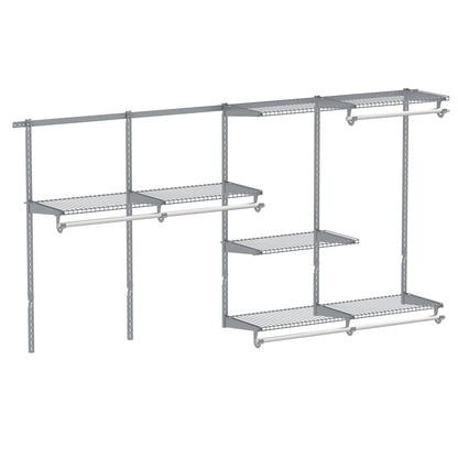 Closet System 4-8 FT Wall-Mounted Closet Shelves and Rod