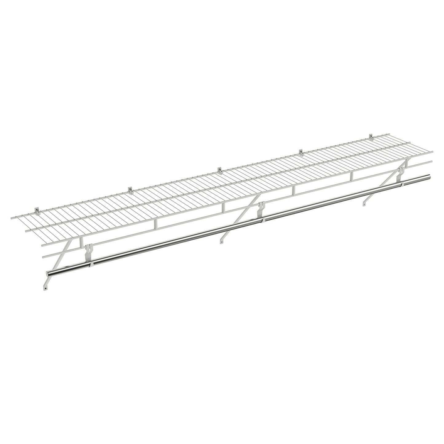 Closet Shelves Wall Mounted with Hanging Rod for Laundry Room