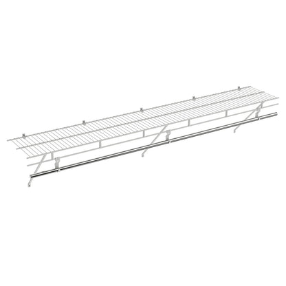 Closet Shelves Wall Mounted with Hanging Rod for Laundry Room
