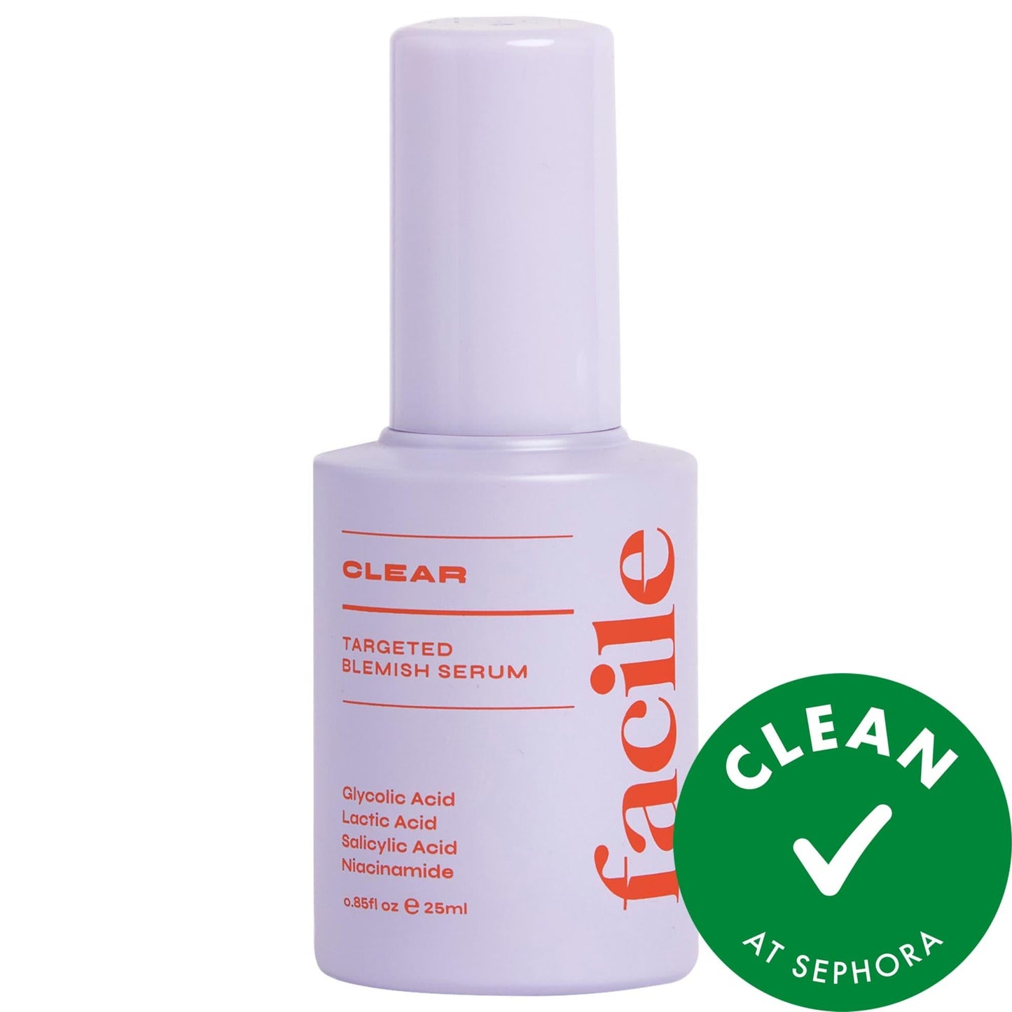 Beauty Care Bag face serum in lavender bottle with pump, 10% AHA BHA exfoliating formula on Tampa Home & Garden Store
