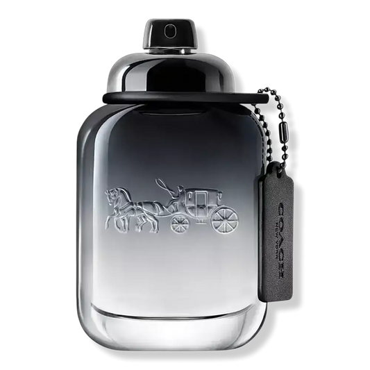 Coach for Men Eau de Toilette bottle with gradient black-to-clear glass and black cap on Tampa Home & Garden Store