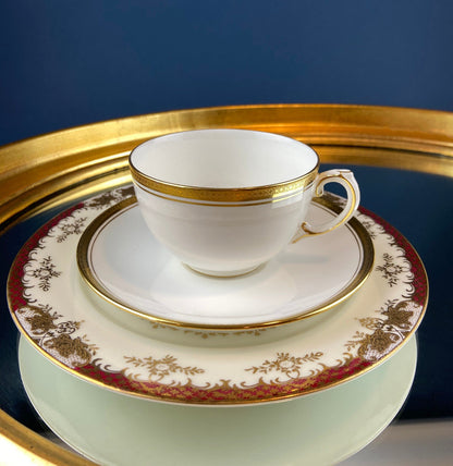 Coalport Elite White Cup and Saucer: Gold Rim Wedding Band China - Tampa Home & Garden Store