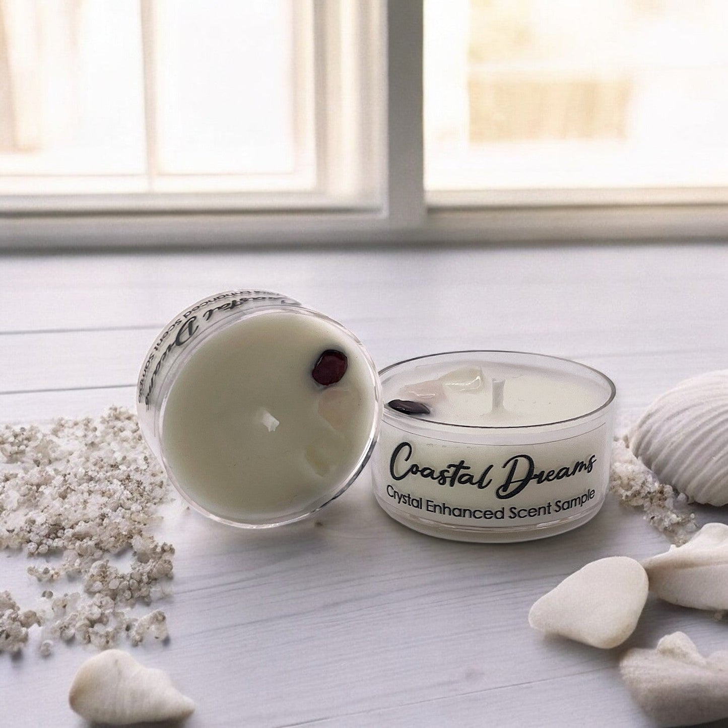 Coastal Dreams, Premium Coconut-Soy Wax Tea Light Crystal Candle, 1oz - Tampa Home & Garden Store
