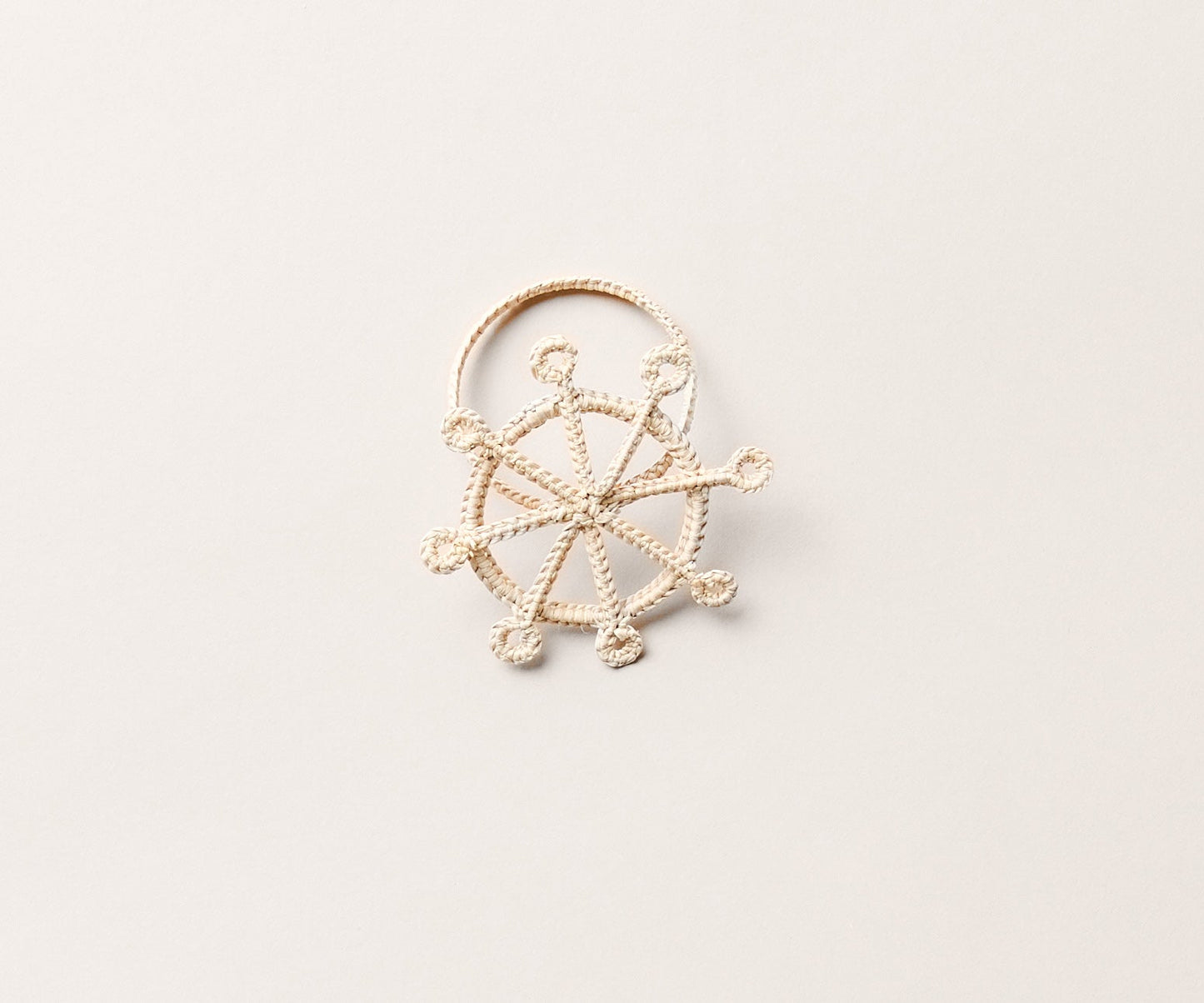 Coastal Ship Wheel Napkin Ring – 2.5” Handwoven Iraca Palm – Nautical Table Decor from Colombia - Tampa Home & Garden Store