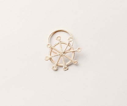 Coastal Ship Wheel Napkin Ring – 2.5” Handwoven Iraca Palm – Nautical Table Decor from Colombia - Tampa Home & Garden Store