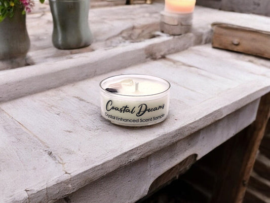 Coastal Dreams, Premium Coconut-Soy Wax Tea Light Crystal Candle, 1oz - Tampa Home & Garden Store