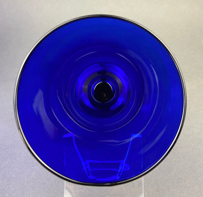 Cobalt Blue Glass Water Goblets. Set of Eight Contemporary Style Stemware. Dark Blue Modern Glassware. Fine Dining. - Tampa Home & Garden Store
