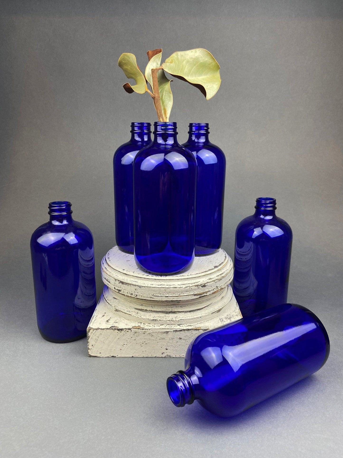 Cobalt Blue Hand Blown Stemware.  Set of Six Heavy Spanish/Mexican Style Stemed Glasses. Primitive Drinkware. Stylish Barware. - Tampa Home & Garden Store