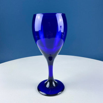 Cobalt Blue Wine Glasses. Set of Four Stemware. Dark Blue Modern Design. Holiday Celebration. Home Dining Room Decor. Gift for Him or Her. - Tampa Home & Garden Store
