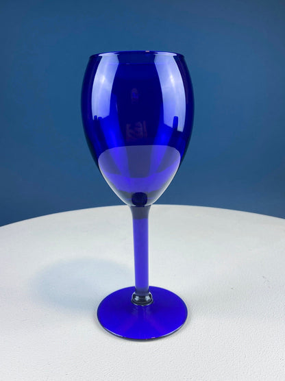 Cobalt Blue Wine Glasses. Set of Four Stemware. Dark Blue Modern Design. Holiday Celebration. Home Dining Room Decor. Gift for Him or Her. - Tampa Home & Garden Store