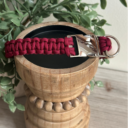 Cobra Braid in Maroon Handmade Dog Collar - Tampa Home & Garden Store