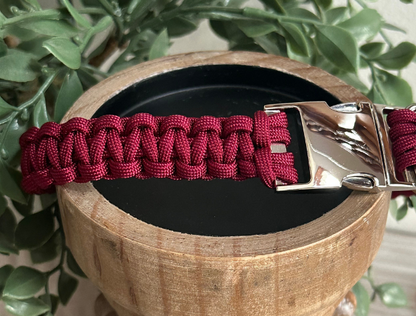 Cobra Braid in Maroon Handmade Dog Collar - Tampa Home & Garden Store