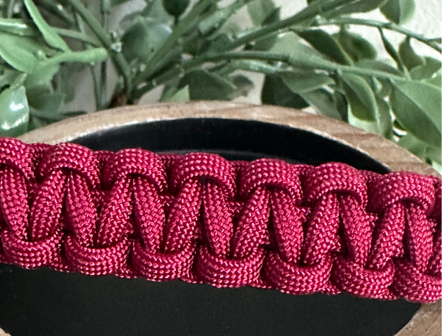 Cobra Braid in Maroon Handmade Dog Collar - Tampa Home & Garden Store