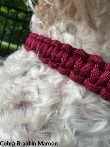 Cobra Braid in Maroon Handmade Dog Collar - Tampa Home & Garden Store