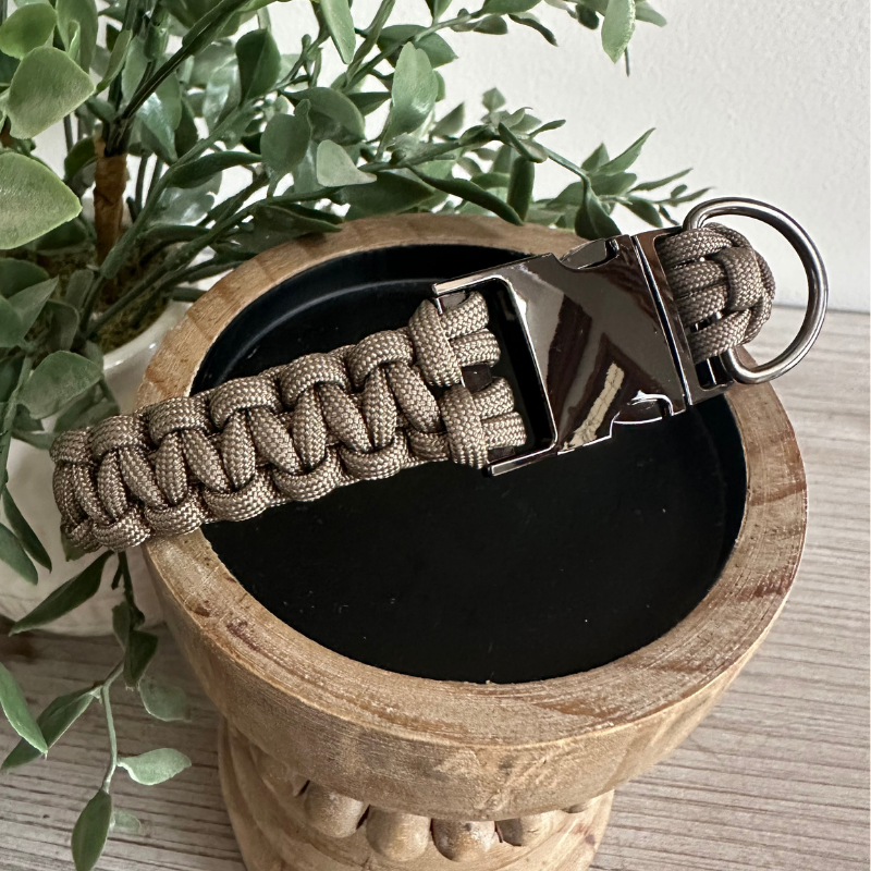 Cobra Braid in Tan - Handmade Dog Collar - Tampa Home & Garden Store
