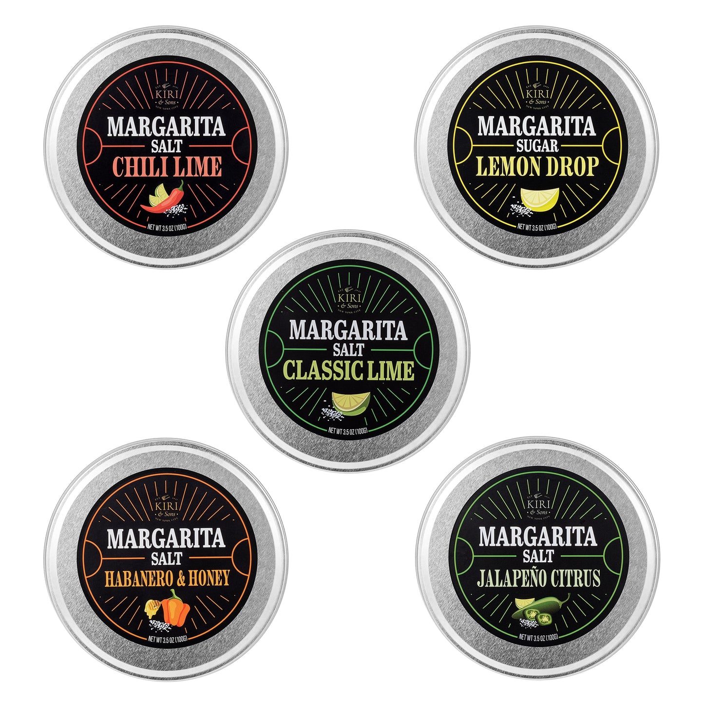 Margarita Salt Rim Variety Set with Five Flavors