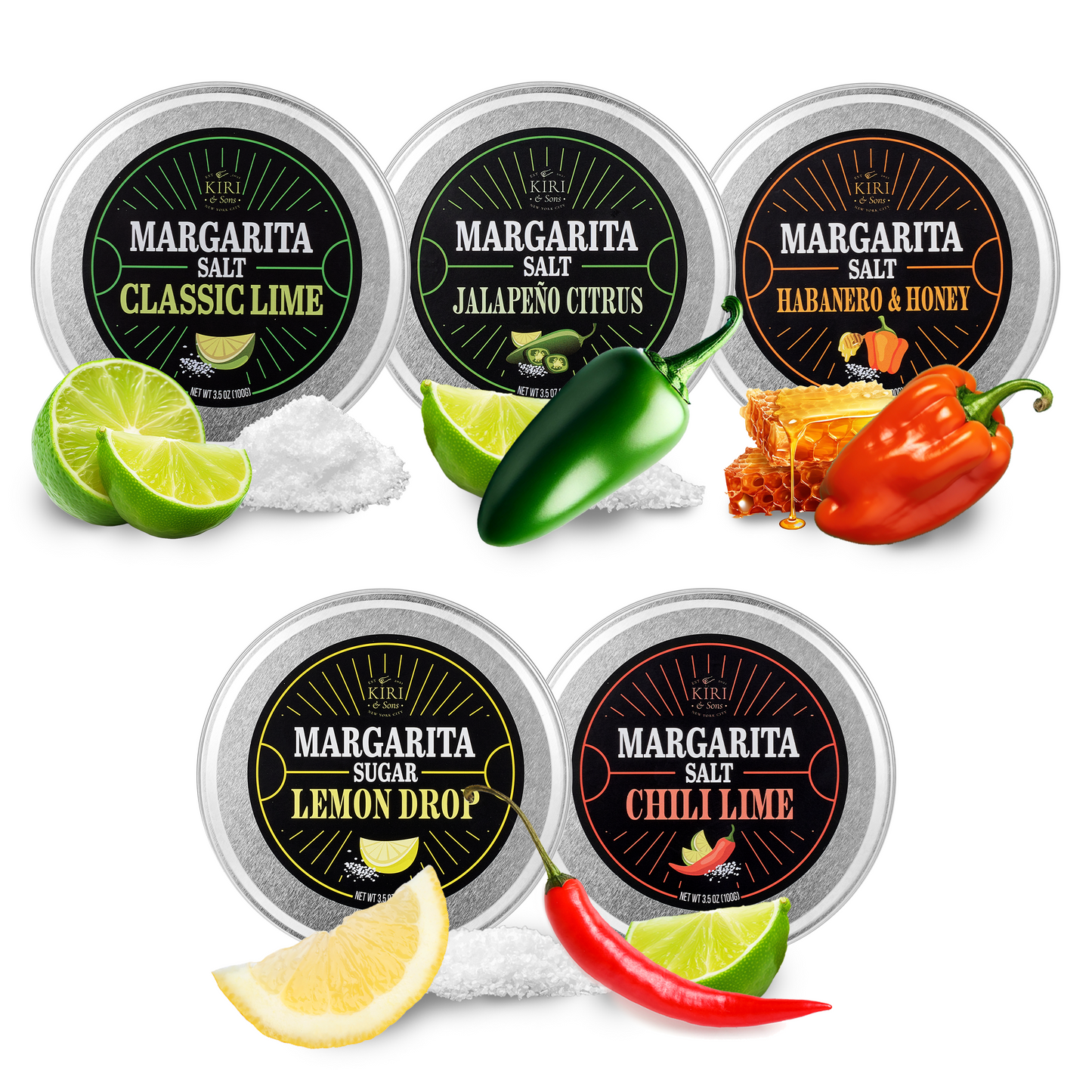 Margarita Salt Rim Variety Set with Five Flavors