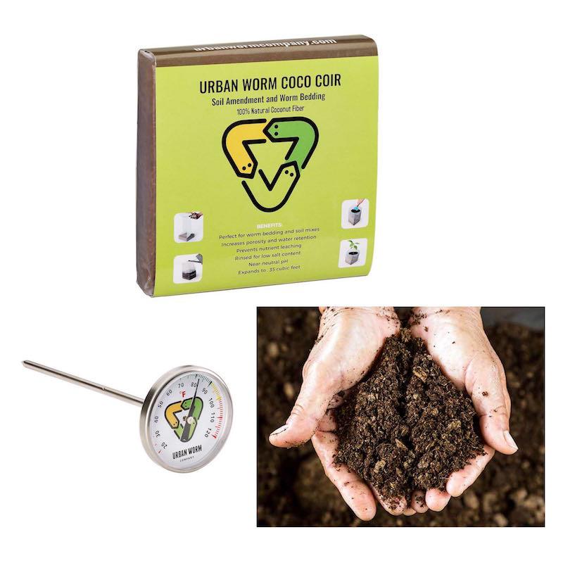 Coco Coir, Castings & Thermometer Bundle - Tampa soil911.com