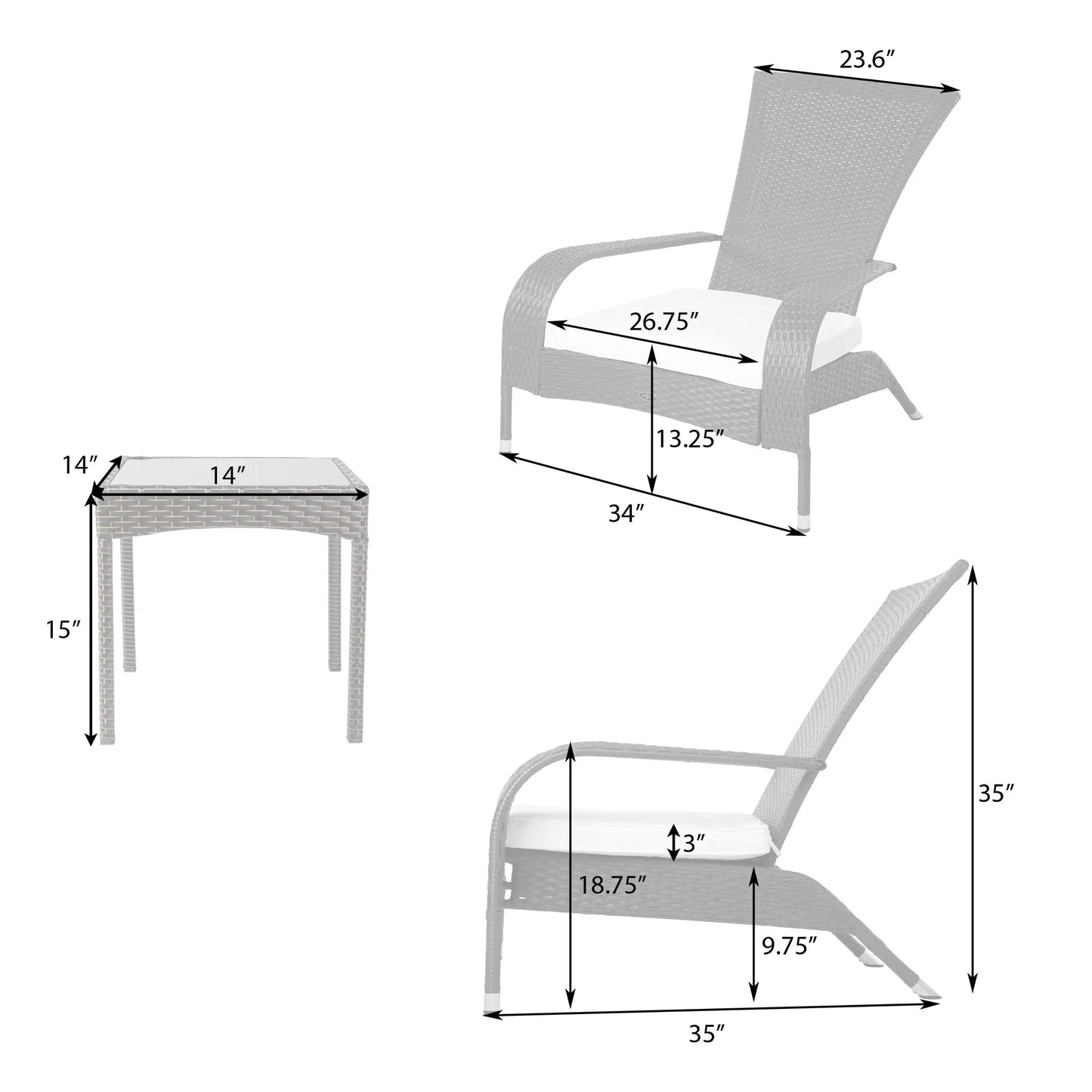 Coconino Wicker Conversation Set - Tampa Home & Garden Store