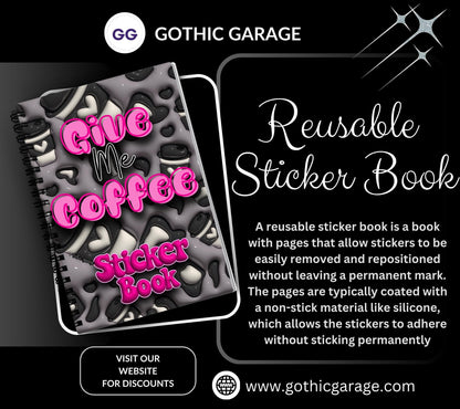 Coffee Addiction Reusable Sticker Book, Perfect Fun Gift to Personalize for Coffee Lovers & Sticker Collectors - Tampa Home & Garden Store
