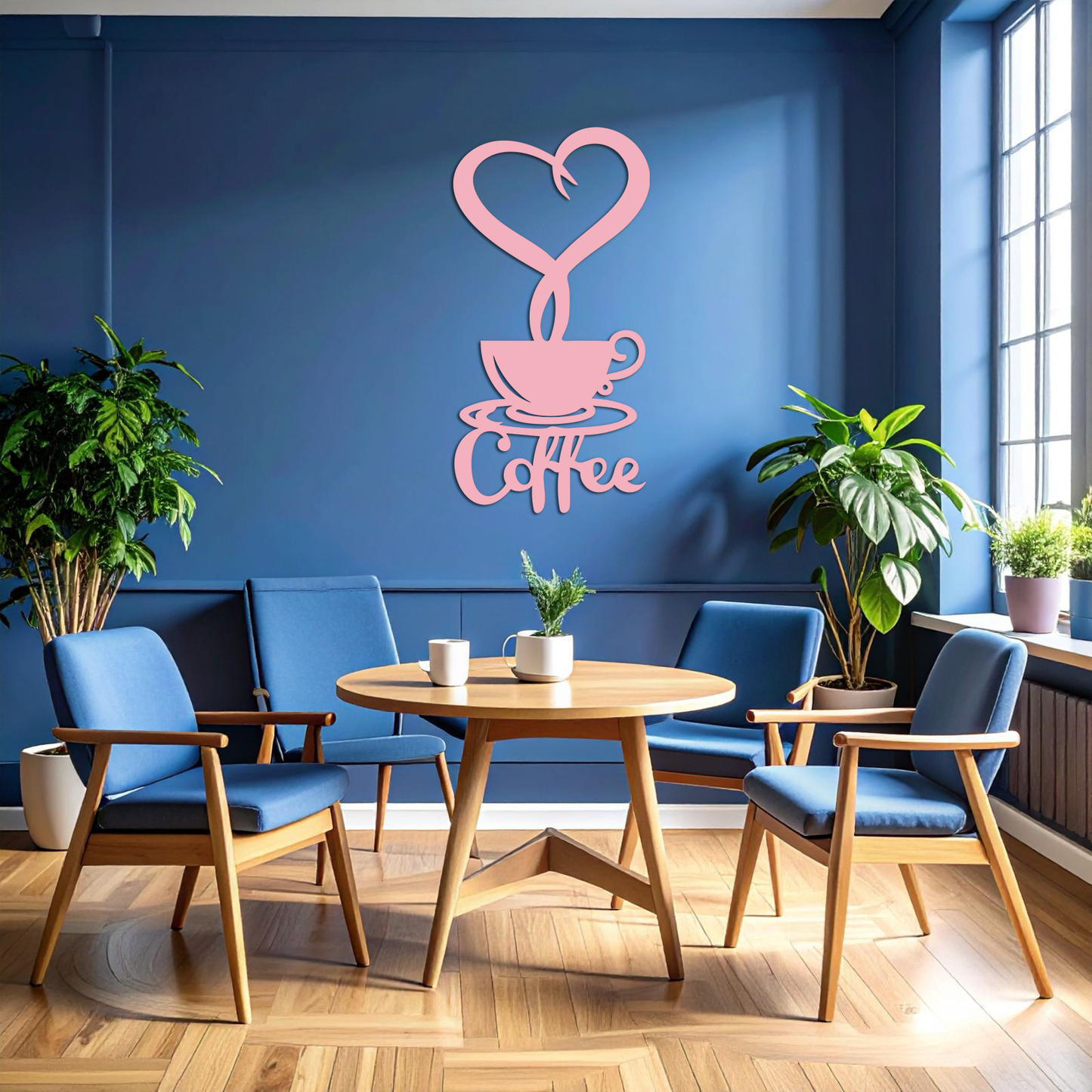 Coffee Cup Heart Metal Wall Art – Modern Coffee Lover Kitchen Decor -KAFGP131 - Tampa Home & Garden Store
