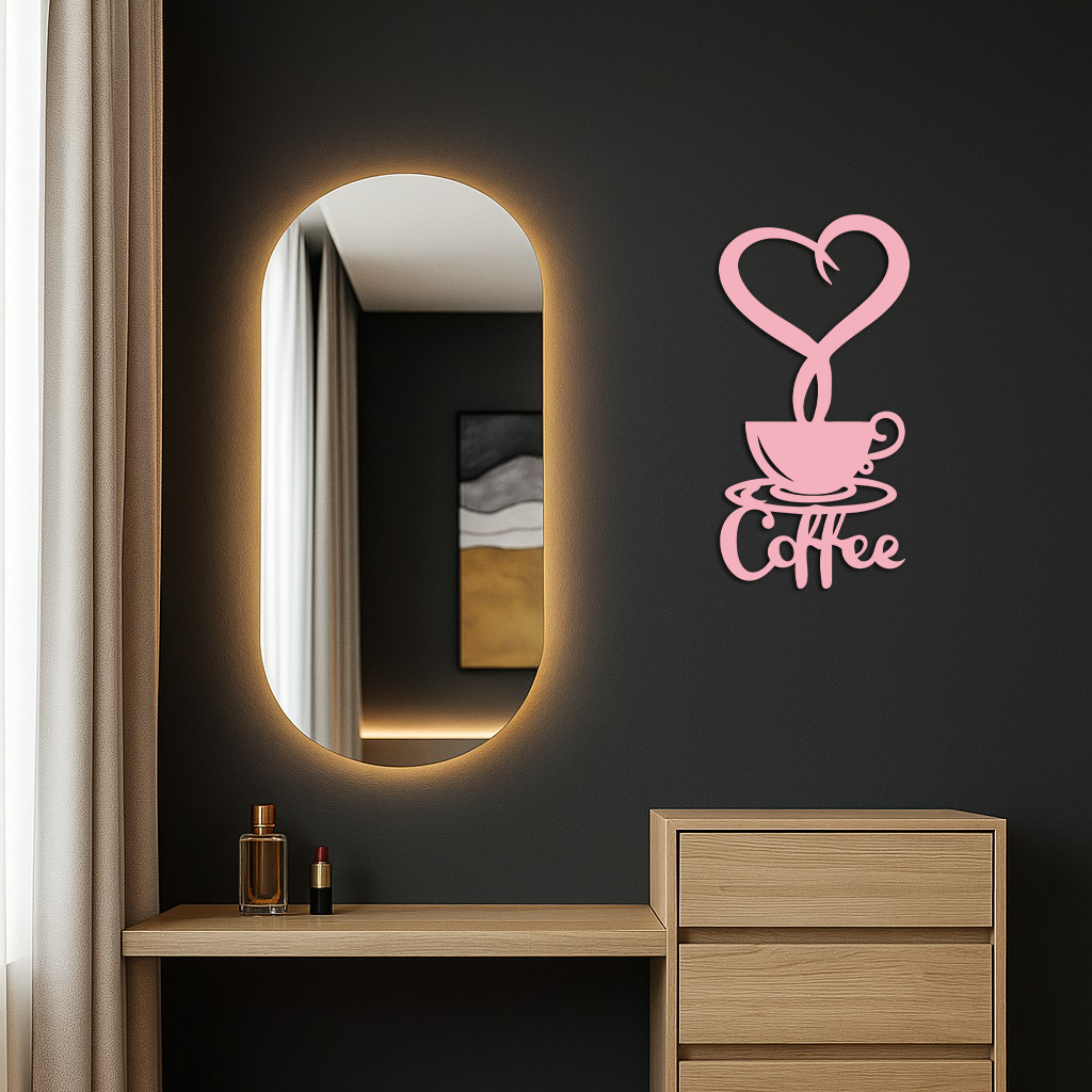 Coffee Cup Heart Metal Wall Art – Modern Coffee Lover Kitchen Decor -KAFGP131 - Tampa Home & Garden Store