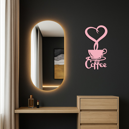 Coffee Cup Heart Metal Wall Art – Modern Coffee Lover Kitchen Decor -KAFGP131 - Tampa Home & Garden Store