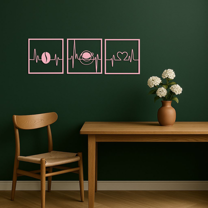 Coffee Heartbeat Metal Wall Art – 3 Panel Espresso Lover Decor - KAFGP128 - Tampa Home & Garden Store