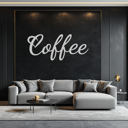 Coffee Script Metal Wall Art – Heart Shaped Lettering Coffee Sign for Kitchen Decor- KAF600 - Tampa Home & Garden Store