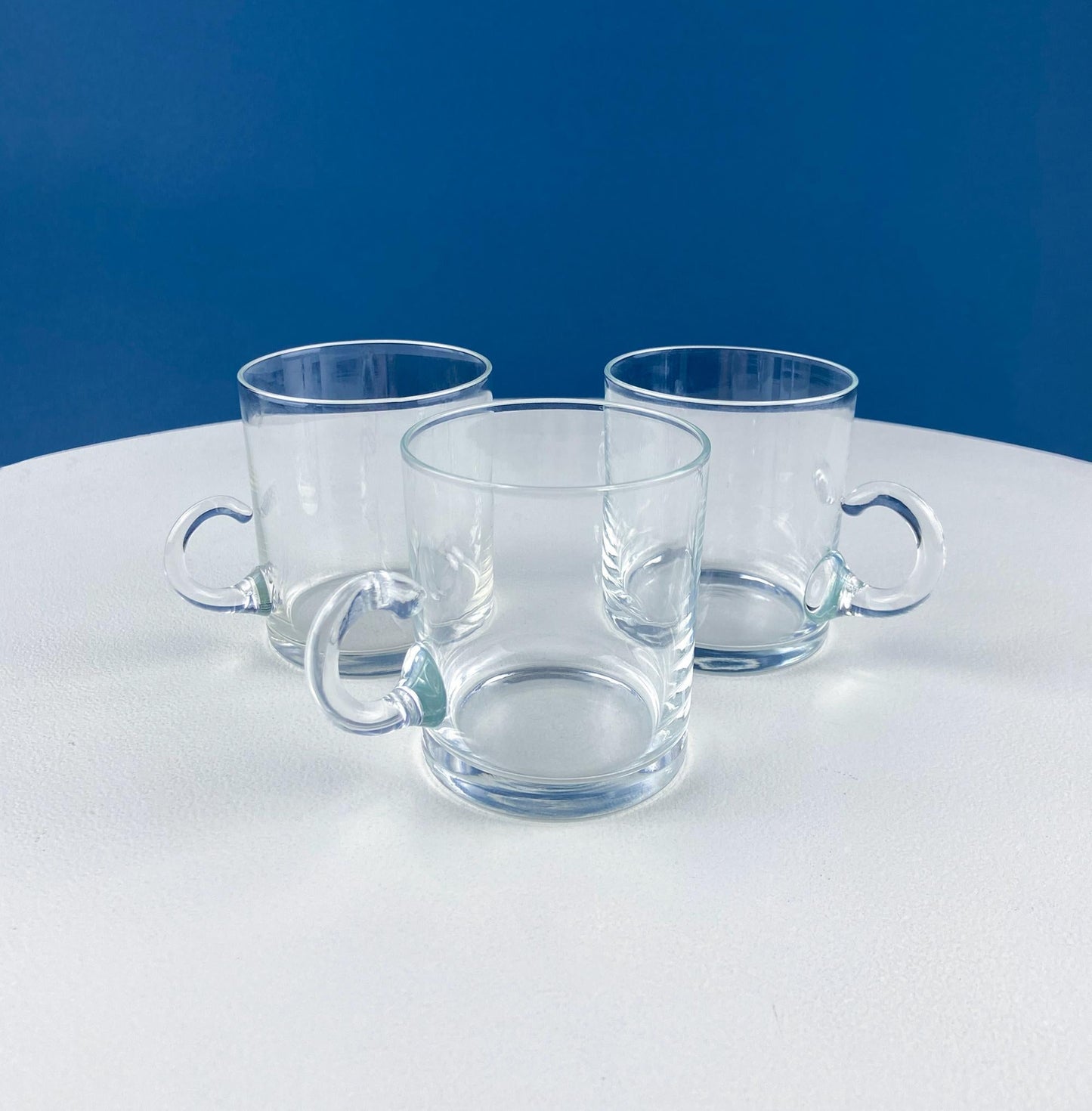 Coffee Tea Hand Blown Cups for Juice Punch Espresso Matcha or Irish Coffee. Set of 6. Loop Handles. Modern Glassware. Dining Room Decor. - Tampa Home & Garden Store