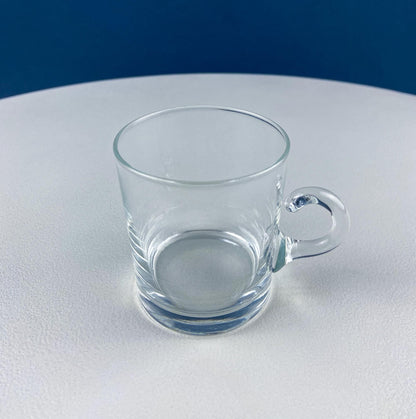 Coffee Tea Hand Blown Cups for Juice Punch Espresso Matcha or Irish Coffee. Set of 6. Loop Handles. Modern Glassware. Dining Room Decor. - Tampa Home & Garden Store