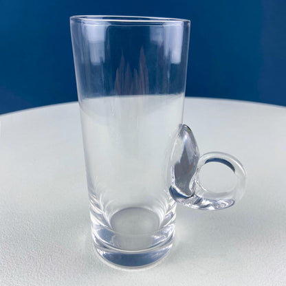 Coffee Tea Hand Blown Cups for Juice Punch Espresso Matcha or Irish Coffee. Set of 6. Loop Handles. Modern Glassware. Dining Room Decor. - Tampa Home & Garden Store